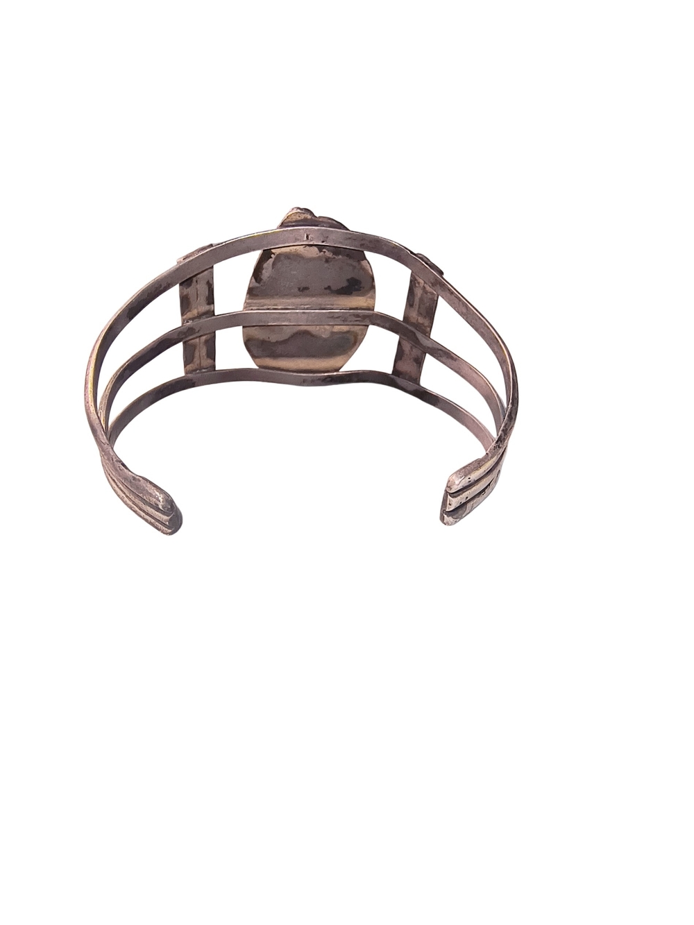 Vintage Southwest Navajo Style Sterling Silver Turquoise Cuff Bracelet - Picture 9 of 10